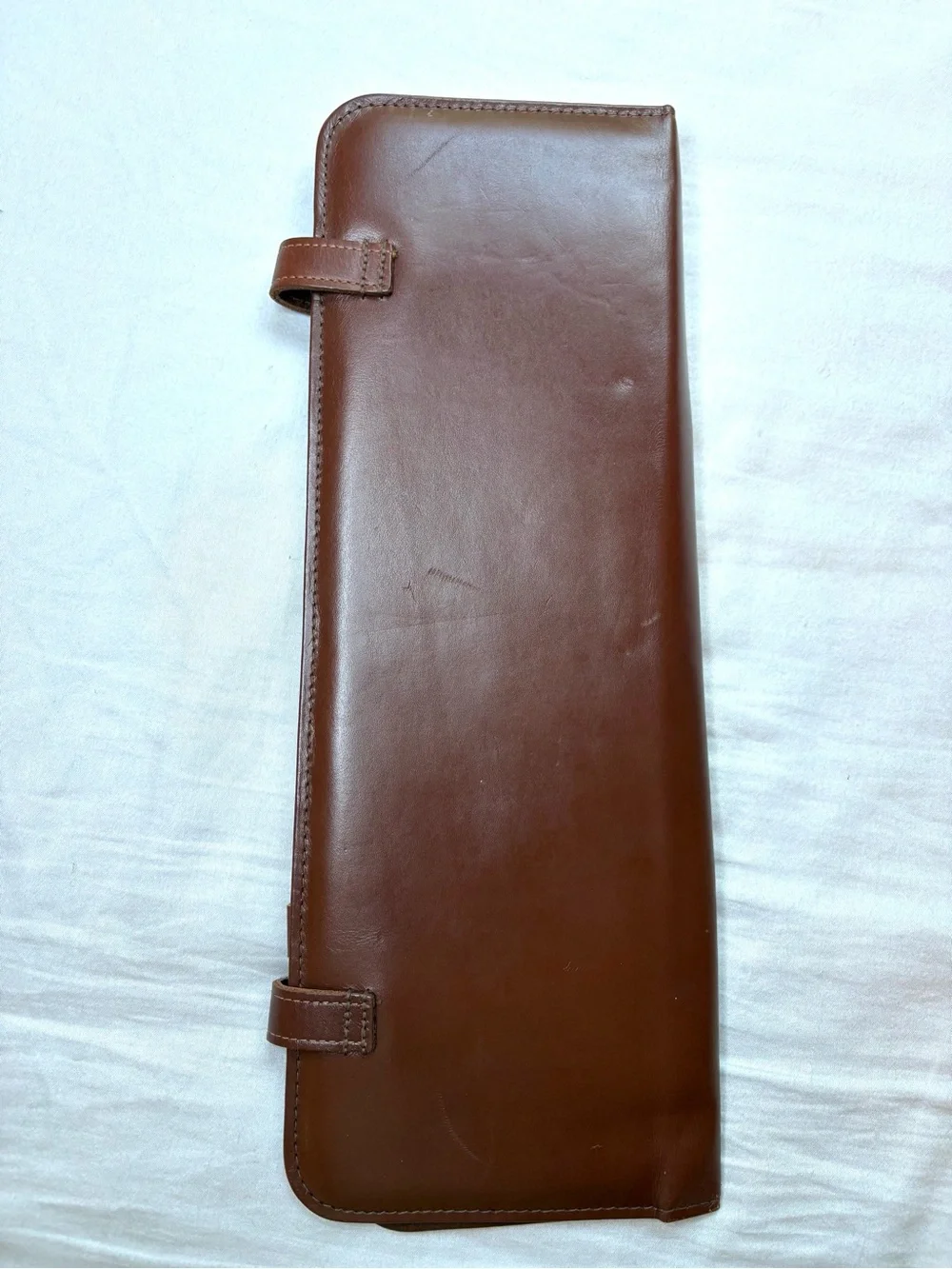 Vintage 1950s Leather Travel Tie Case Necktie Valet Cowhide Made USA